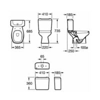 Combo de sanitarios Roca Monaco inodoro, deposito y bidet 3 Piezas Oferta - Imagen 7