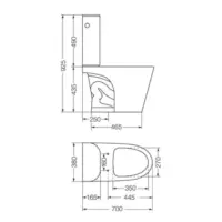 Combo de sanitarios Ferrum Marina inodoro, deposito y bidet - Imagen 4