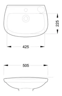 Lavatorio Roca Italiana Capea Colgar 1 Agujero - Imagen 2