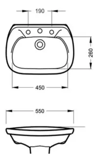 Lavatorio Grande 1 Agujero Roca Italiana Capea Colgar - Imagen 2