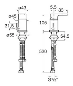 Griferia Monocomando De Bidet Roca L20 - Imagen 2