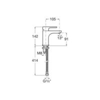 Griferia Monocomando Lavatorio De Baño Roca L20 - Imagen 2
