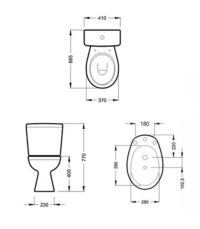 Combo de sanitarios Roca Italiana Capea inodoro, deposito y bidet 3 ag - Imagen 6
