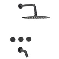 Griferia Peirano para ducha lluvia Black Fabric