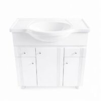 Vanitory de Pie Tipo Ferrum 80 cm Blanco Bacha Marmolina