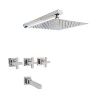 Griferia Hidromet para lluvia Block Cruz Cromo