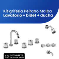 Kit de griferia Peirano Malba Lluvia Lavatorio Bidet - Imagen 2