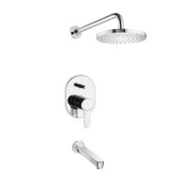 Griferia Monocomando Lluvia De Baño Roca L20 Embutir