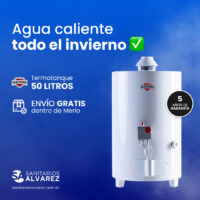 Termotanque Multigas Sherman 50 Lts de Pie blanco Superior - Imagen 3