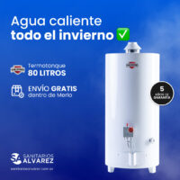 Termotanque multigas Sherman 80 Lts de Pie Blanco Superior - Imagen 3