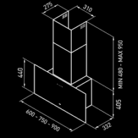 Campana de pared TST Azara 60 Cm Negro - Imagen 6
