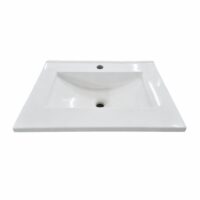 Vanitory Colgante Mh 60 Cm Blanco 2 Cajones Bacha Loza - Imagen 2