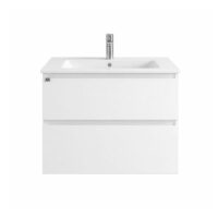Vanitory Colgante Mh 60 Cm Blanco 2 Cajones Bacha Loza