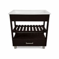 Vanitory de Pie Deck 60 cm Con Cajon Wengue Bacha Marmolina