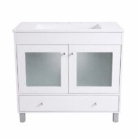 Vanitory de Pie Maral 80 cm Con Cajon Blanco Bacha Marmolina