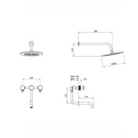 Griferia Peirano para ducha lluvia Cromo Fabric 80-100 - Imagen 4